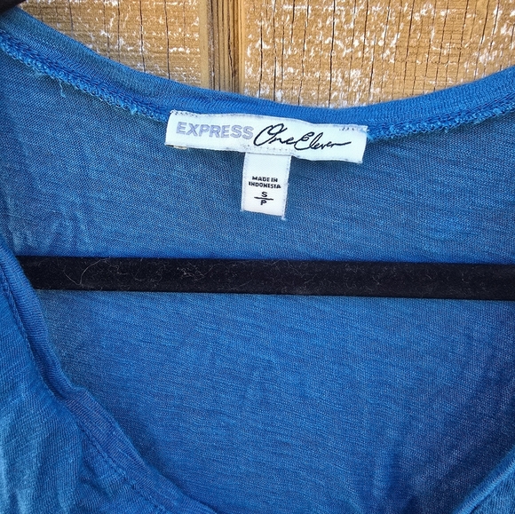 Express Blue Tank Top with Yellow Text - Picture 2 of 3